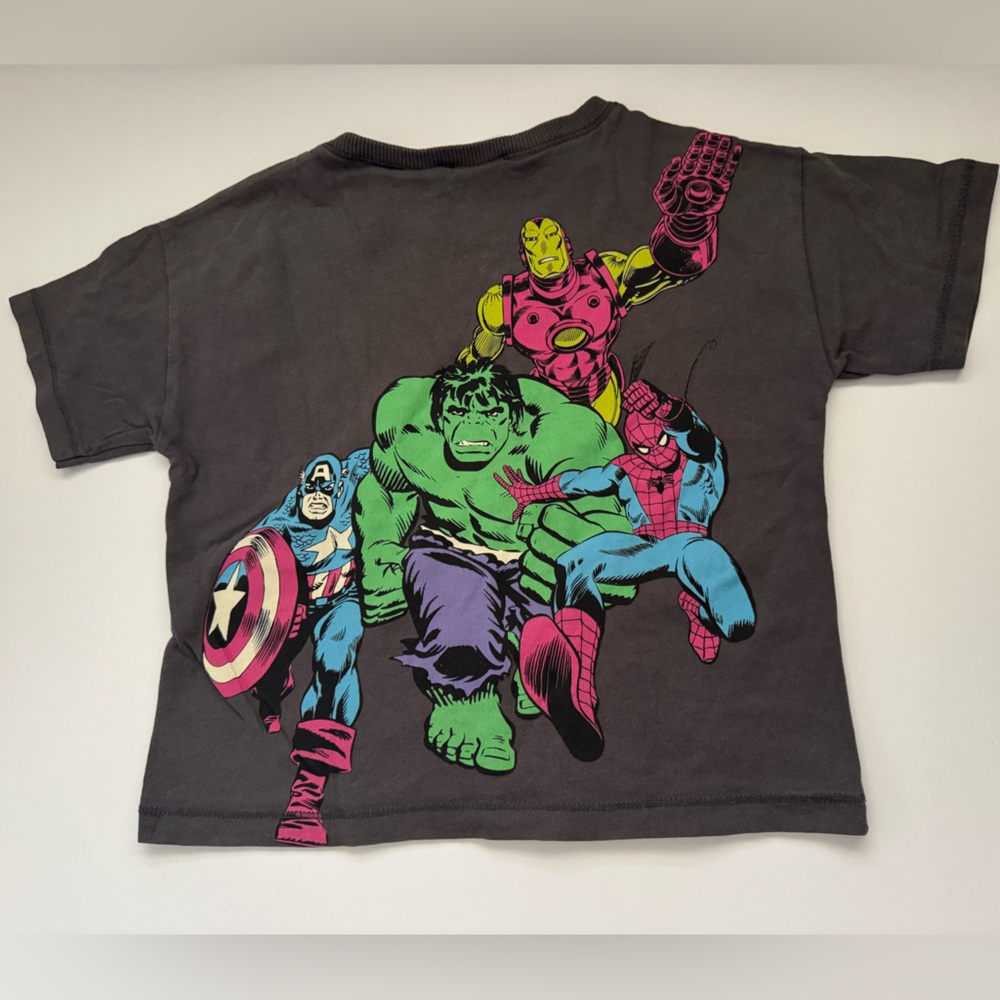 Zara Toddler Marvel Kids Dark Gray Superhero Tee Oversized 18-24 months Hulk
